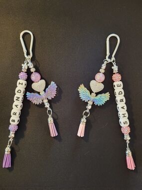 Twins Stag Prom Night Beaded Keychains Bag Charms Handcrafted Customizable Gifts